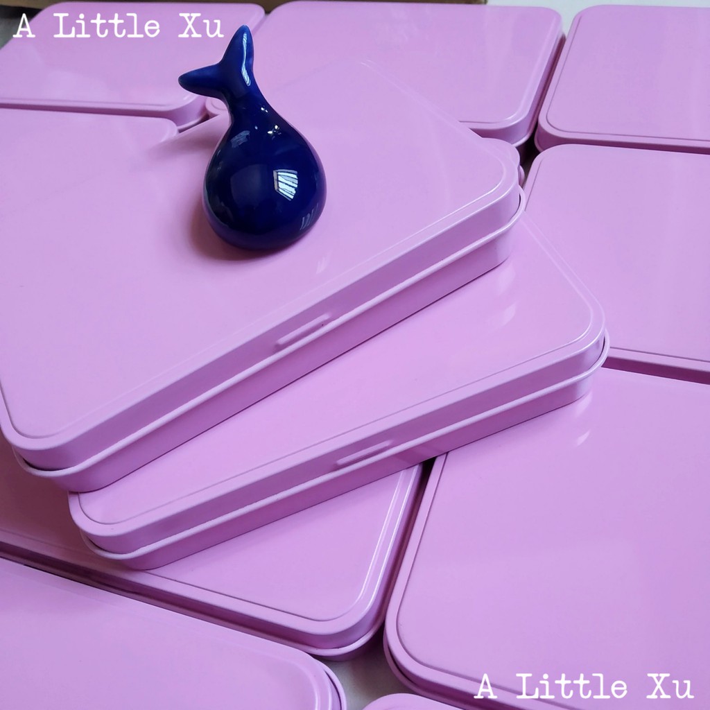 Hộp thiếc hồng nắp gập - A Little Xu