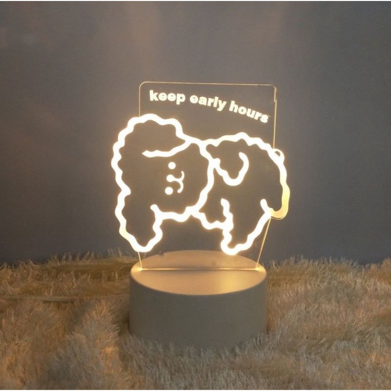 Đèn trang trí 3d nhiều màu thu hút hình thú cưng dễ thương decor nhà đẹp giá rẻ