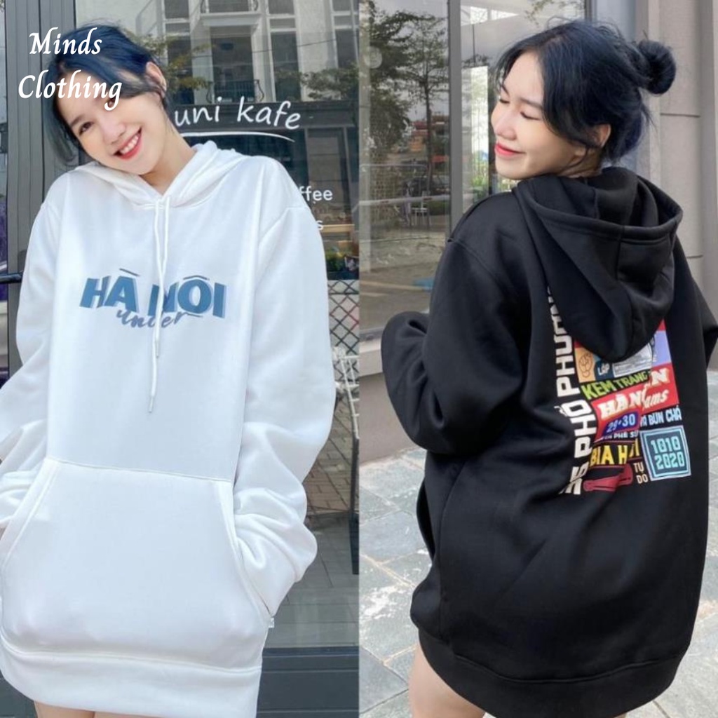 Áo hoodie LOGO under Hà Nội Form Rộng, Áo hoodie nỉ UNISEX Nam Nữ- In Hình Local Brand [ MẪU MỚI TREND 2021 ]