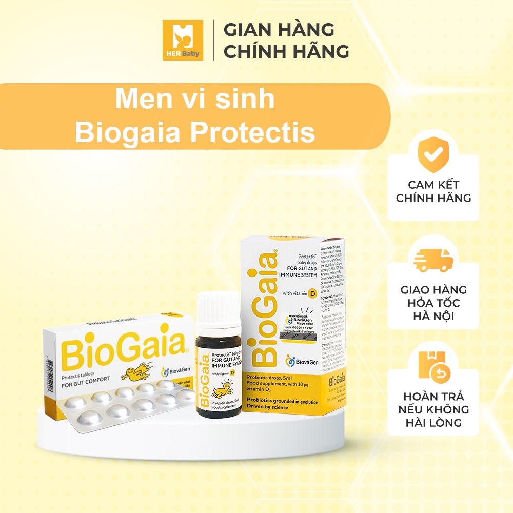 Men vi sinh BioGaia Protectis 5ml cân bằng hệ vi sinh đường tiêu hóa, dự phòng nhiễm khuẩn cho trẻ - Herbaby