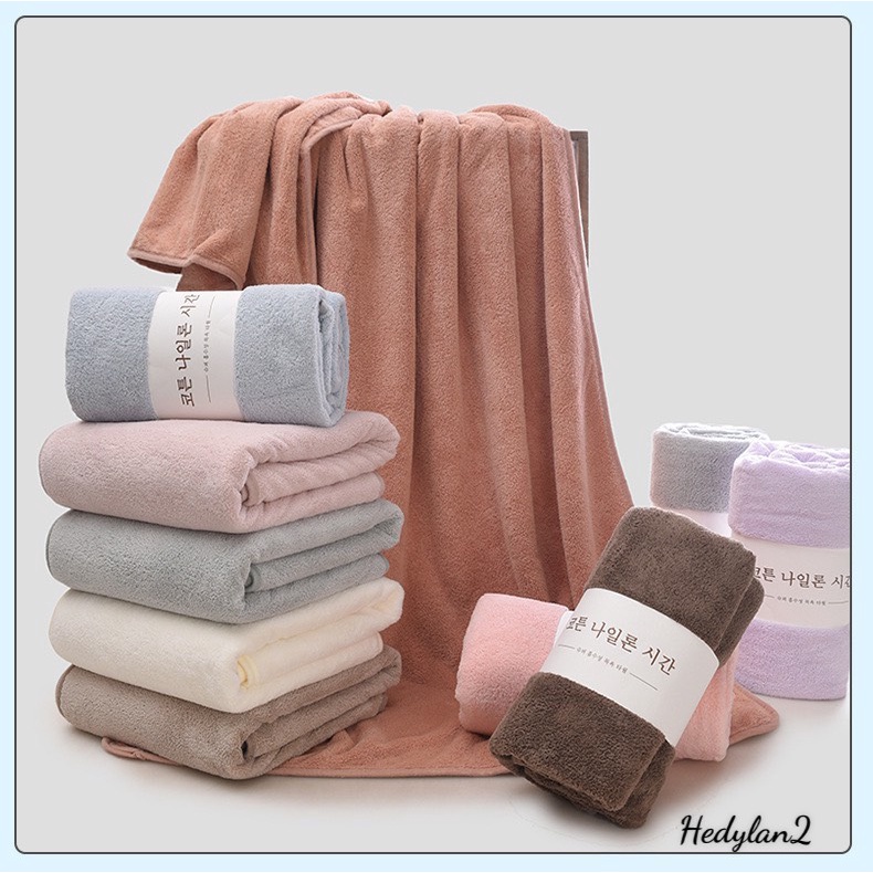 Khăn tắm lông cừu xuất Hàn cao cấp siêu mềm mịn, thấm hút cực nhanh