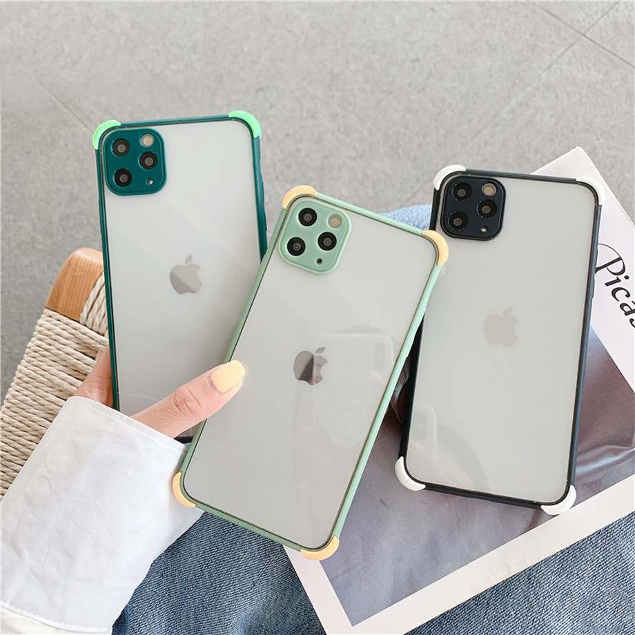 iPhone Xs X XR 8 7 Plus 6s 6 Plus Ốp điện thoại mềm trong suốt màu macaron bảo vệ toàn diện cho