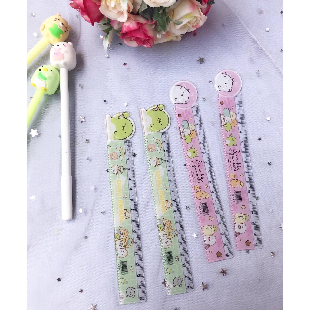 Thước kẻ cho trẻ em họa tiết động vật đáng yêu với chiều dài 15cm