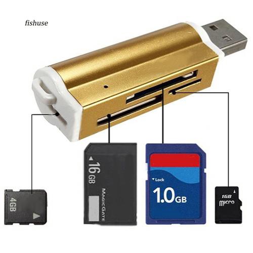 Đầu đọc thẻ nhớ SD TF MMC SDHC tốc độ cao có cổng USB 2.0