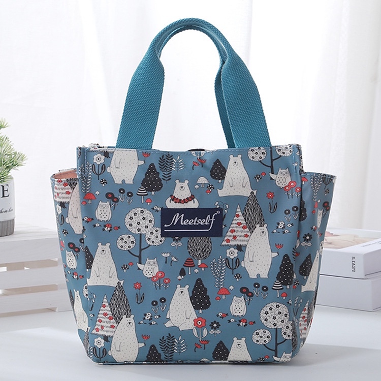 Túi Tote Vải Canvas Đựng Hộp Cơm Trưa Cỡ Lớn Tiện Dụng