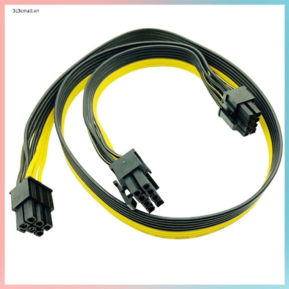 ✨chất lượng cao✨6Pin Male To Dual 8Pin 2 Port Male Adapter GPU Graphics Card PCIe Power Cable