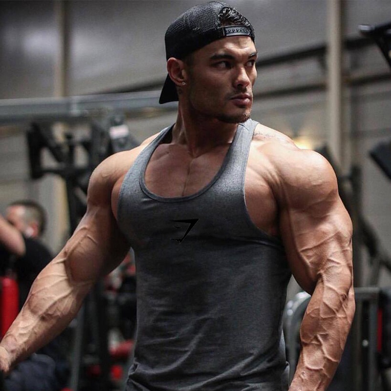 Áo Sát Nách Thể Thao Vải Cotton Thoáng Khí In Hình Cá Mập Thời Trang Cho Nam