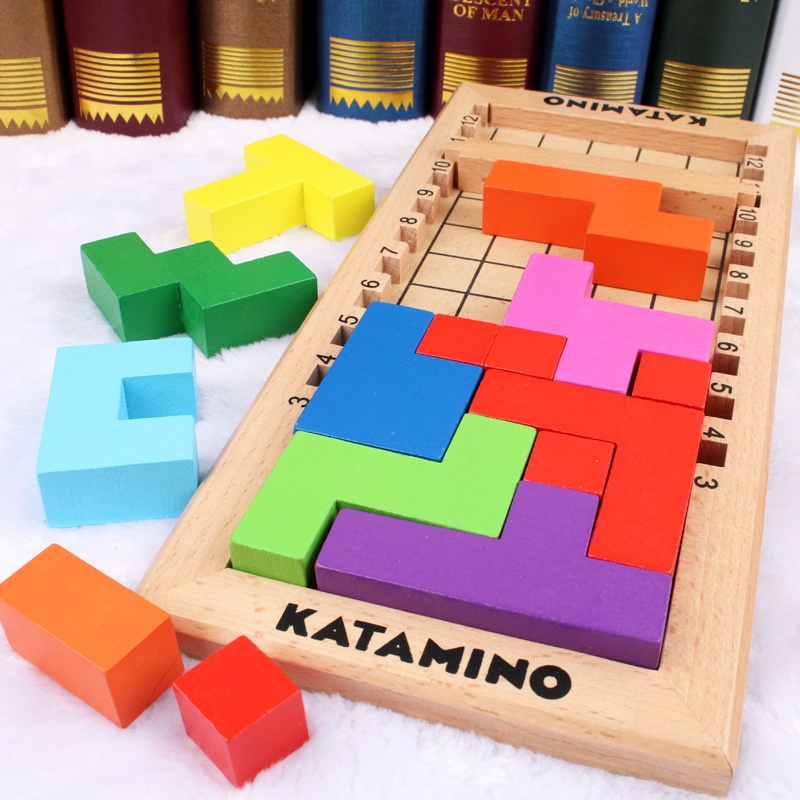 Đồ Chơi Gỗ Trò Chơi Xếp Gạch Kamito Dày Đẹp - Theo Montessori