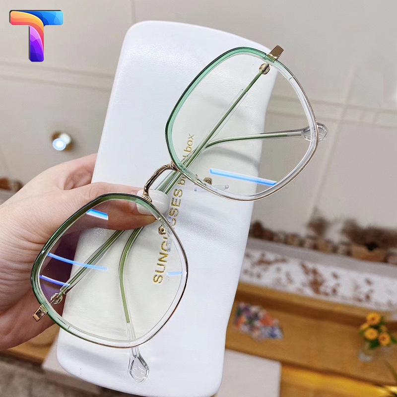 Kính chống ánh sáng xanh kim loại lớn nữ 6073