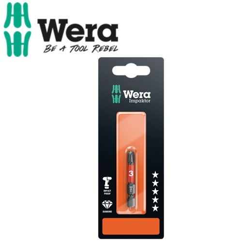 Đầu vít Wera IMP DC PH3 x 50mm, 851/4 IMP DC SB Impaktor bits, Wera 05073957001