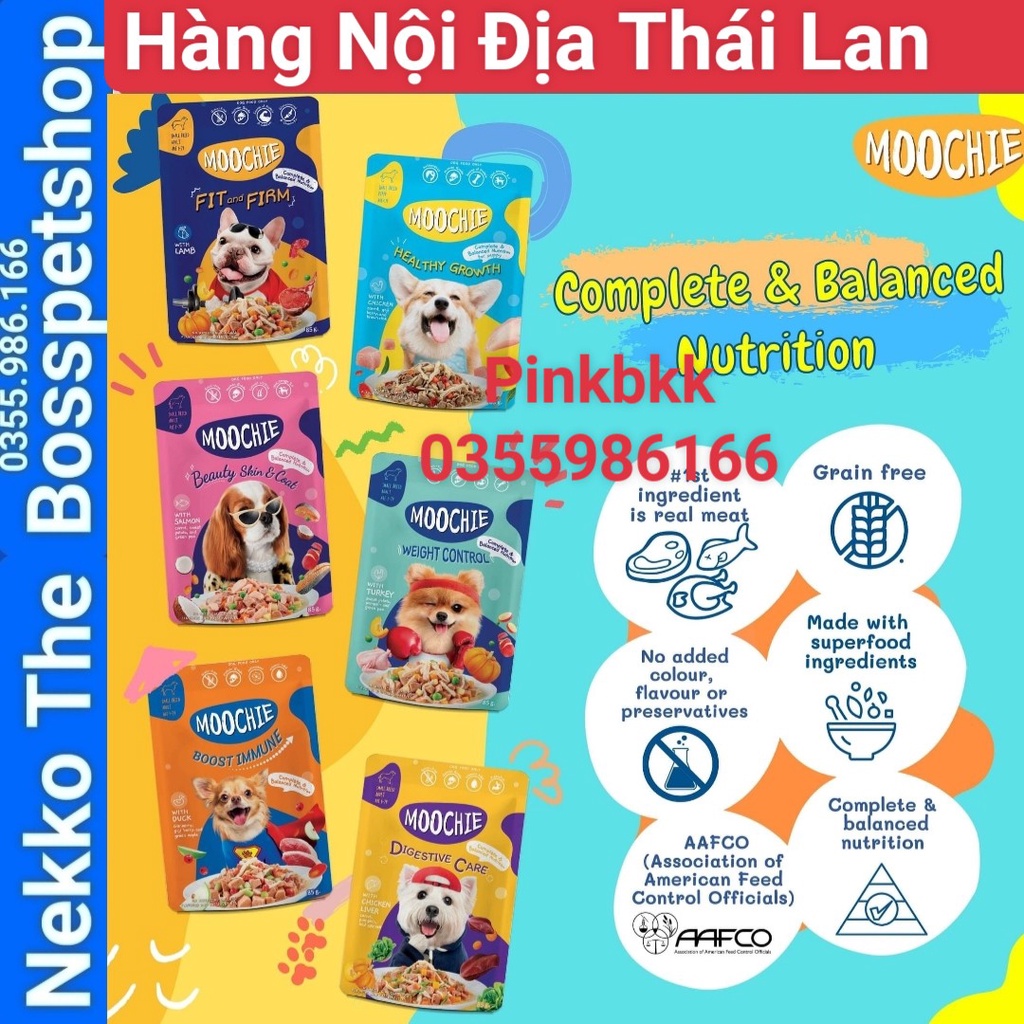 Pate cho chó Moochie weight control 85g ⚡ NỘI ĐỊA THÁI ⚡ kiểm soát cân nặng cho chó  Phốc Sóc Pomeranian