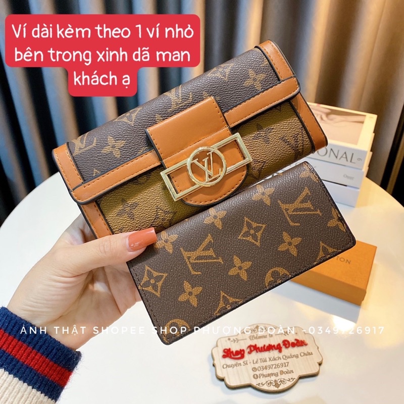 Ví Dauphinnn viền nâu size 13-20cm Full hộp đẹp