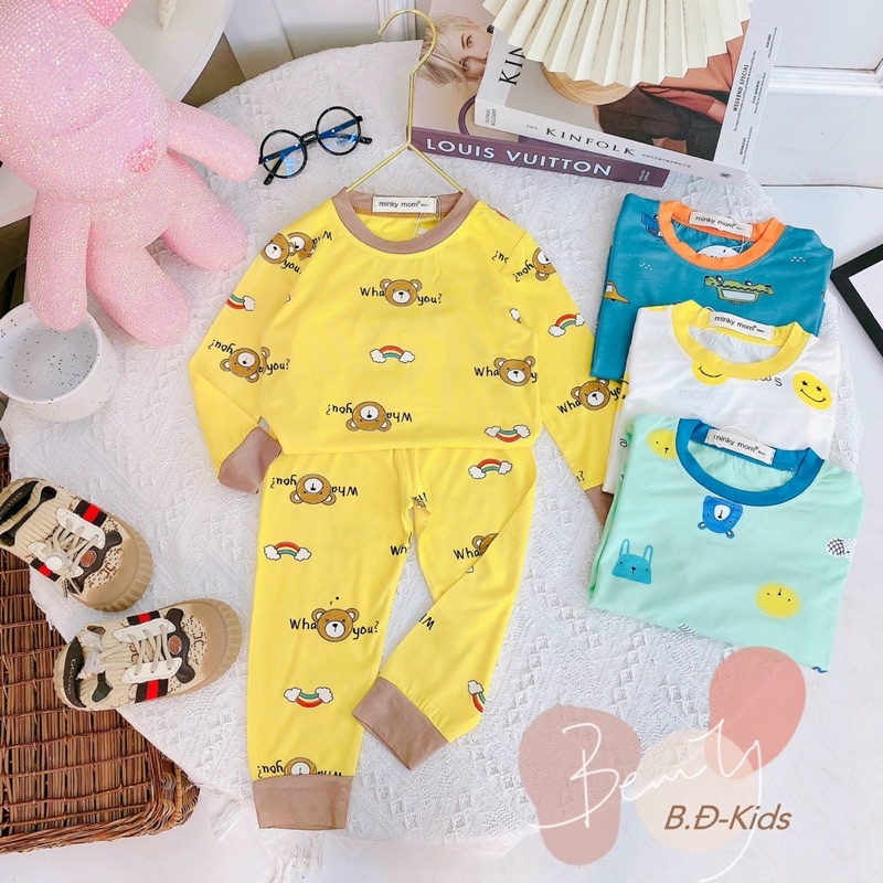 [Size 7-25kg] Bộ dài tay minky mom ❤️ freeship ❤️ Bộ dài tay thun lạnh hoạ tiết đáng yêu bé trai bé gái, bộ ngủ cho bé