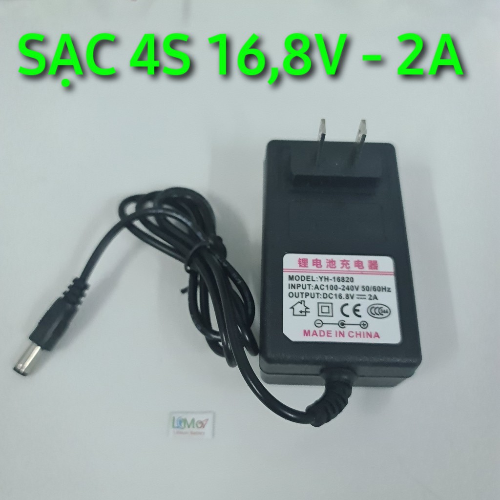 Sạc pin 4S 16,8V - 2A. Chuyên sạc cho các khối pin Lithium ion 4S và các thiết bị chạy điện áp từ 14,4V - 16,8V - LIMO