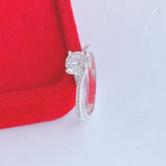 Nhẫn nữ bạc ta đính đá Evasilver, Trang sức bạc ta sang trọng nữ tính