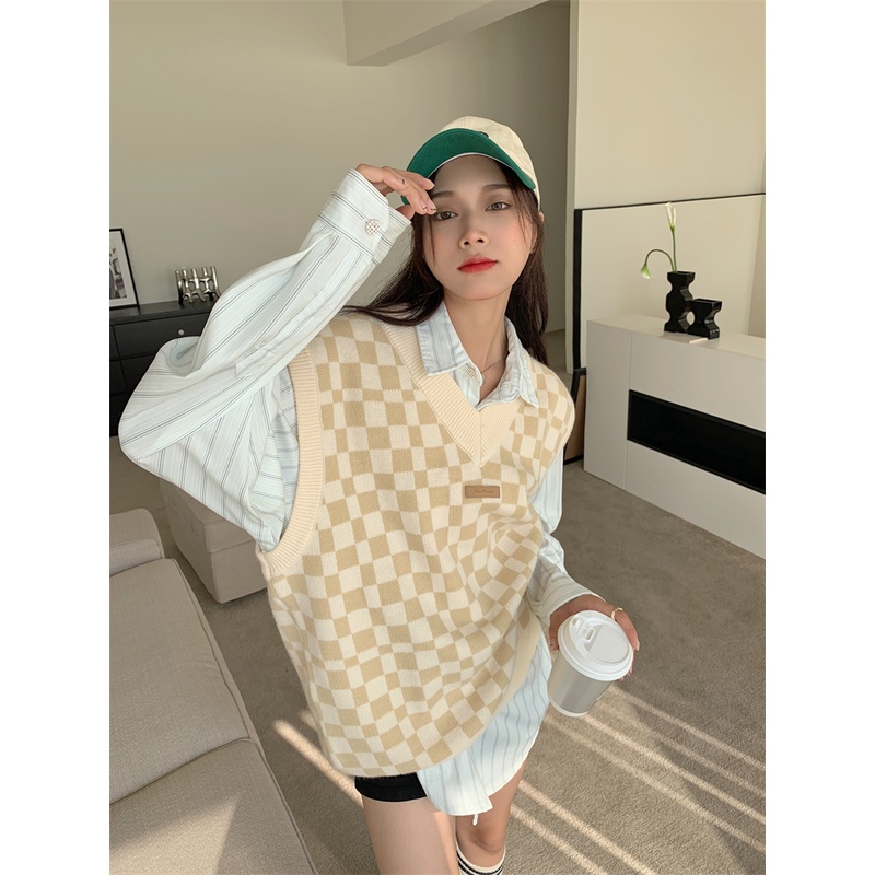 Áo sơ mi tay dài dáng rộng họa tiết kẻ sọc thời trang cho nữ | BigBuy360 - bigbuy360.vn