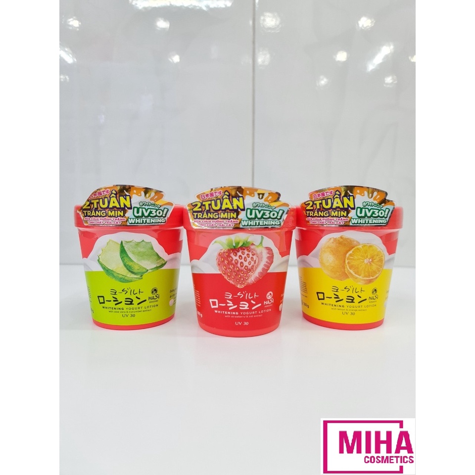 Lotion Dưỡng Thể Sáng Da HASI Kokeshi Whitening Yogurt Lotion UV30 180g