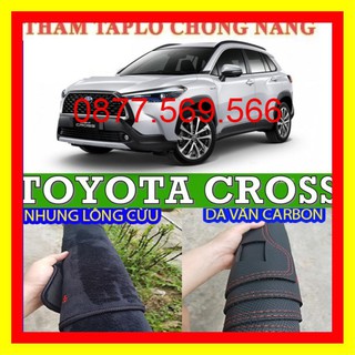 THẢM CHỐNG NÓNG TAPLO XE TOYOTA COROLA CROSS (2021-2020-2019-2018-2017-2016-2015-2010)DA VÂN CARBON-NHUNG LÔNG CỪU