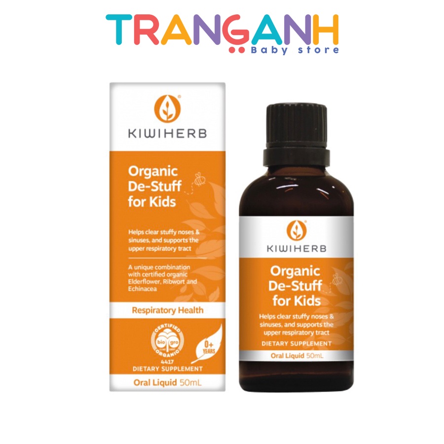 Siro tai mũi KiwiHerb Organic De-Stuff for kids cho bé
