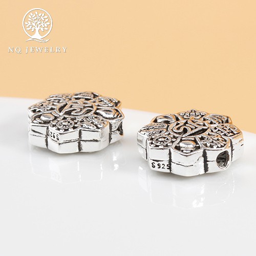 Charm bạc hoa 8 cánh - Charm bạc S925 bát bảo cát tường NQ Jewelry