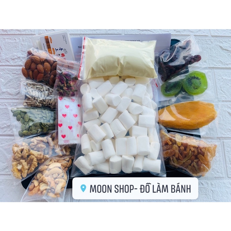 Nguyên liệu làm kẹo nougat(kẹo hạnh phúc) tự chọn