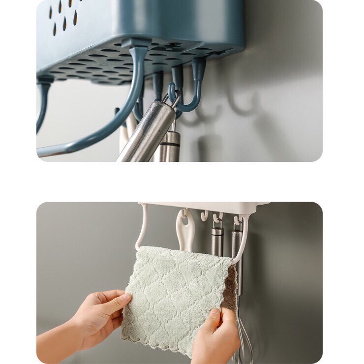 Kệ đựng đũa thìa dĩa dán tường tiện lợi hình mây mưa 4 màu- Ống đựng đũa nhà bếp