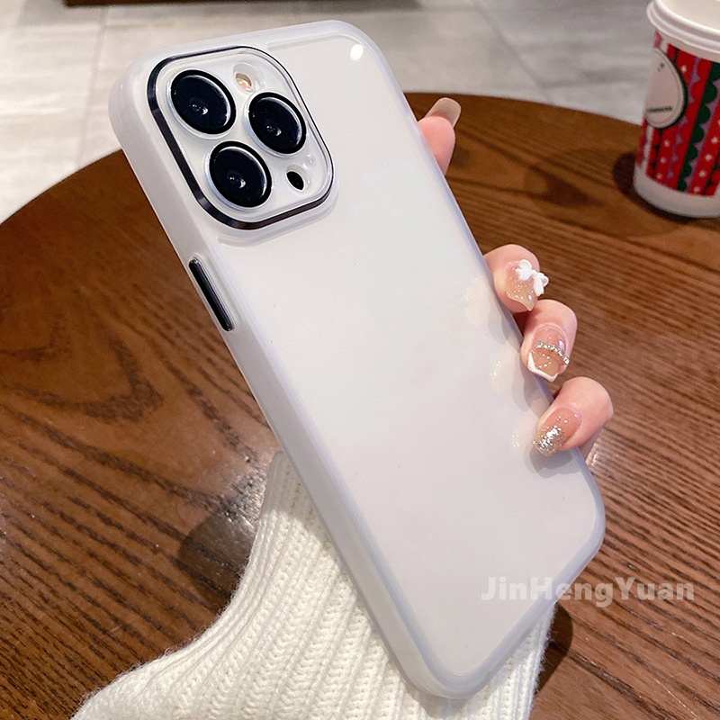 Ốp Điện Thoại Silicon Mềm Trong Suốt Chống Sốc Có Vòng Nhẫn Kim Loại Sang Trọng Cho IPhone 12 13 Pro Max