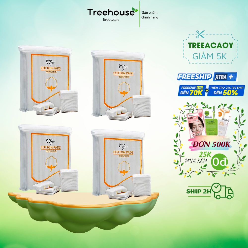 10 GÓI Bông tẩy trang 222 miếng - bông tẩy trang 3 lớp - bông tẩy trang cotton pads (10)