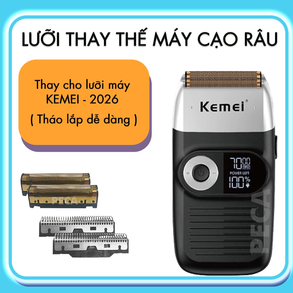 Bộ lưỡi máy cạo râu thay thế cho các dòng cạo râu Kemei KM-2026, KM-2028