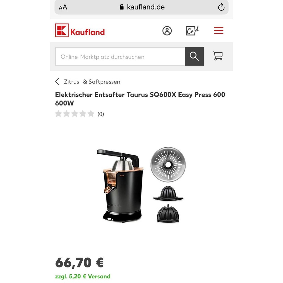 Máy Vắt Cam Taurus SQ600X EASY PRESS 600W