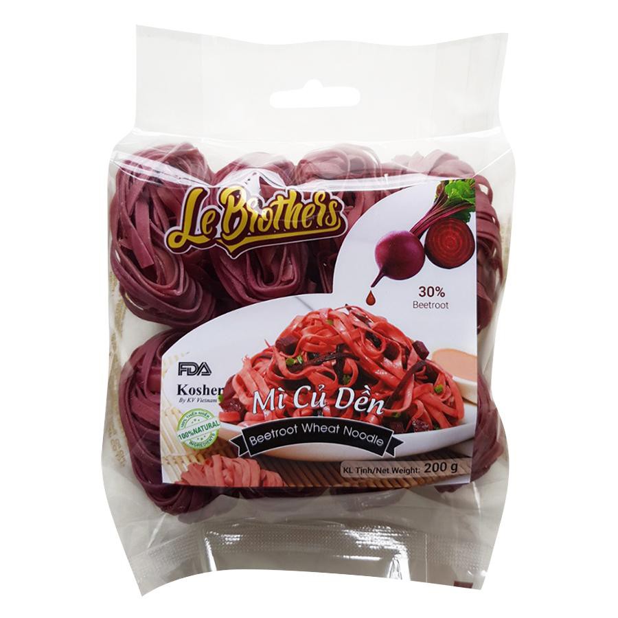 Mì củ dền Le Brother 200gr - Duy Anh Foods Beetroot Wheat Noodle- Tự nhiên 100% an toàn cho bé ăn dặm, giảm cân KETO