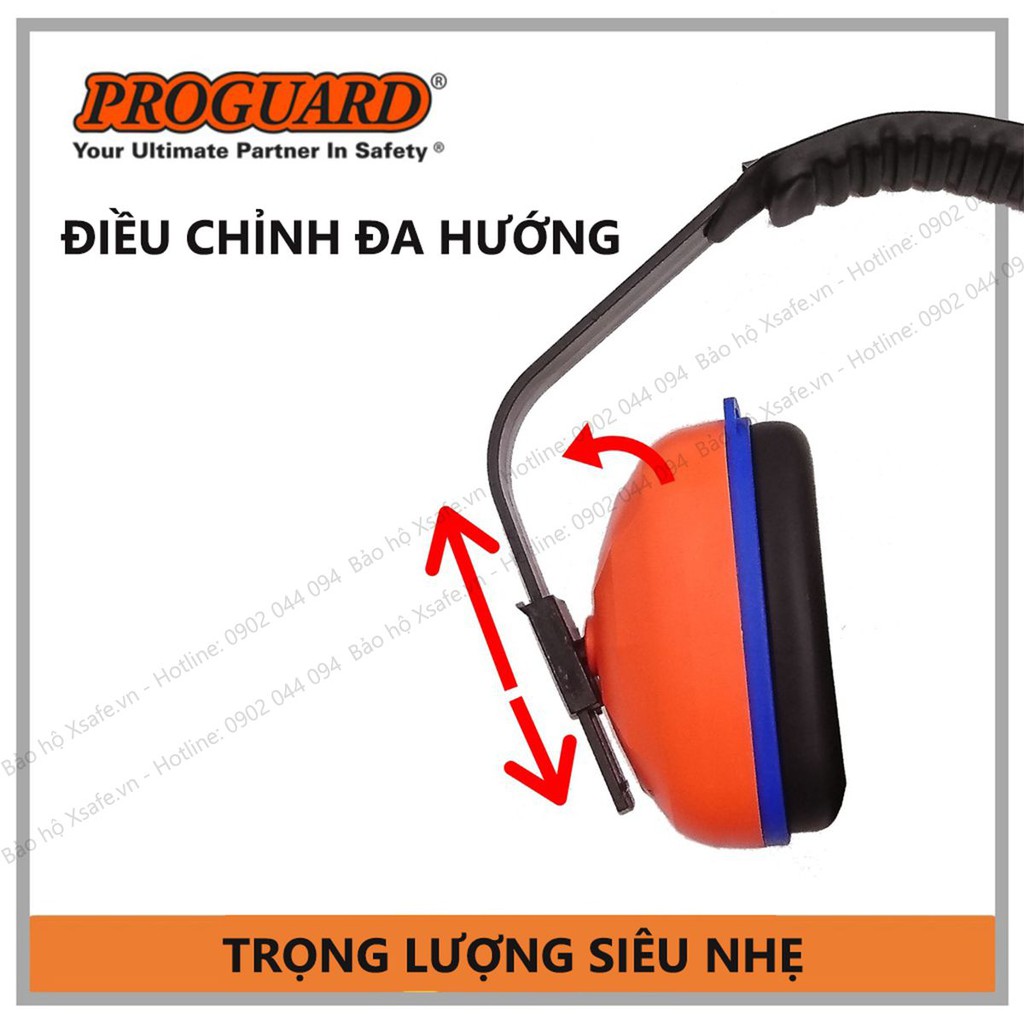 Chụp tai chống ồn Proguard PC03EM siêu nhẹ Độ giảm ồn 29dB điều chỉnh theo cỡ đầu - phone chống ồn bảo vệ tai