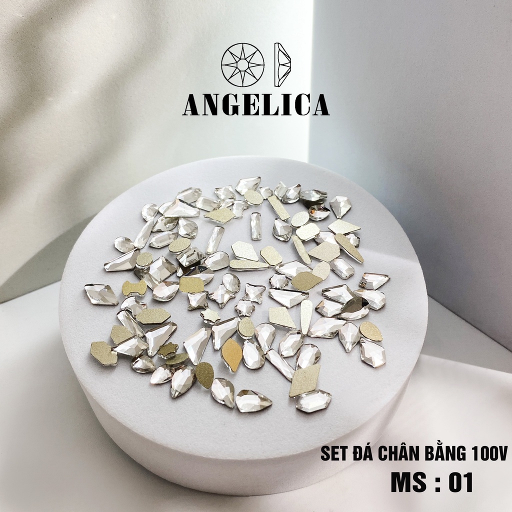 Set Đá Chân Bằng Nail Vàng Trà Chân Vàng Trang Trí Móng ANGELICA SDM