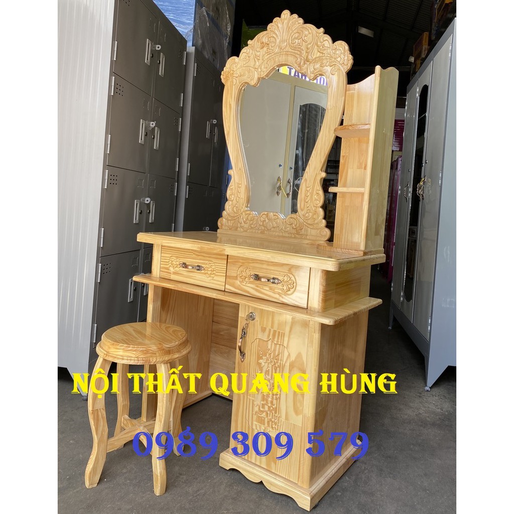 BÀN TRANG ĐIỂM GỖ THÔNG TỰ NHIÊN DÀNH CHO PHÁI NỮ | BigBuy360 - bigbuy360.vn
