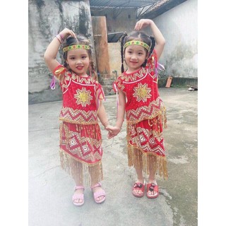 trang phục dân tộc tây nguyên cho bé mầm - tiểu