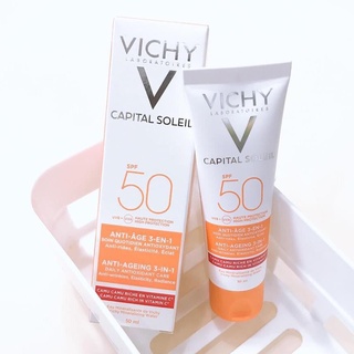 Vichy - Kem Chống Nắng Ngăn Ngừa Lão Hóa Capital Soleil SPF 50 Anti-Ageing 3-in-1 50ml [Chính Hãng] [Mẫu Mới]
