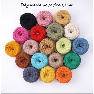 cuộn 500gram Dây thừng màu cotton thắt macrame size 3,5mm