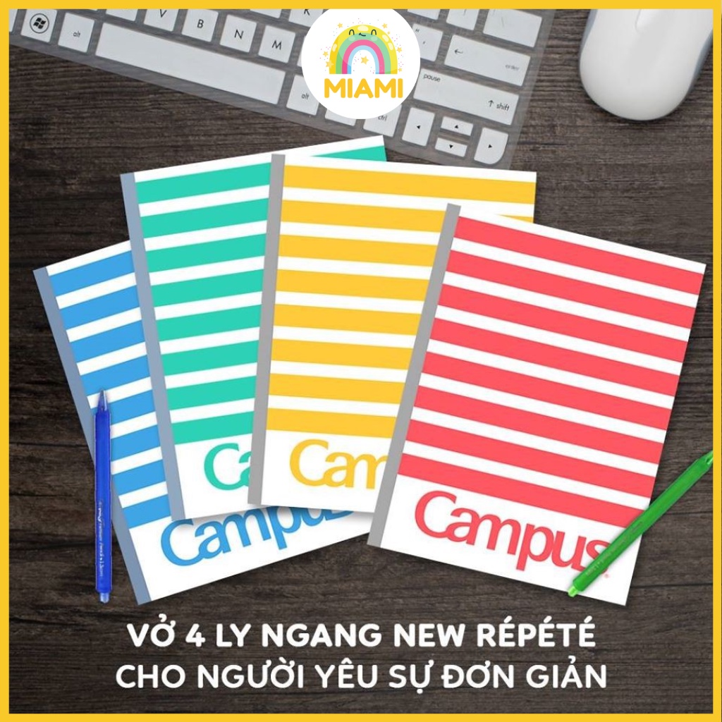 Vở Kẻ Ngang Campus Các Loại 80/ 120/ 200 Trang, Xuất Xứ Thương Hiệu Nhật, Nhiều Hình Màu Sắc, Mặt Giấy Mịn, Viết Êm Tay