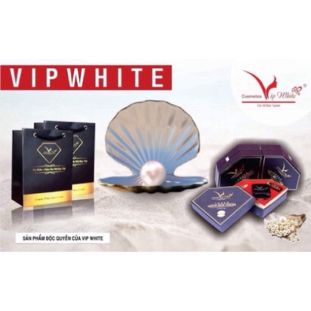 Bộ Kem Dưỡng Trắng Da Mặt Face White skin cream Vip White kèm serum dưỡng trắng da mặt Vip White