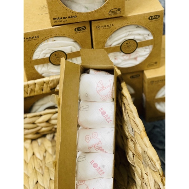 Khăn sữa sợi tre lụa Hrnee