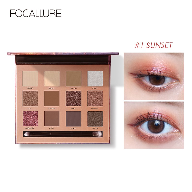 (Hàng Mới Về) Bảng Phấn Mắt Focallure Fa50 Màu Nude Lấp Lánh