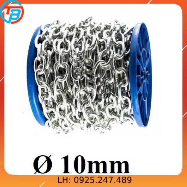 Dây xích sắt mạ kẽm Phi [ 10mm ] CÁP THÉP Thái Bình VinàN