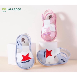 Dép tập đi đế cao su non hình sao xinh xắn Ualarogo cho bé