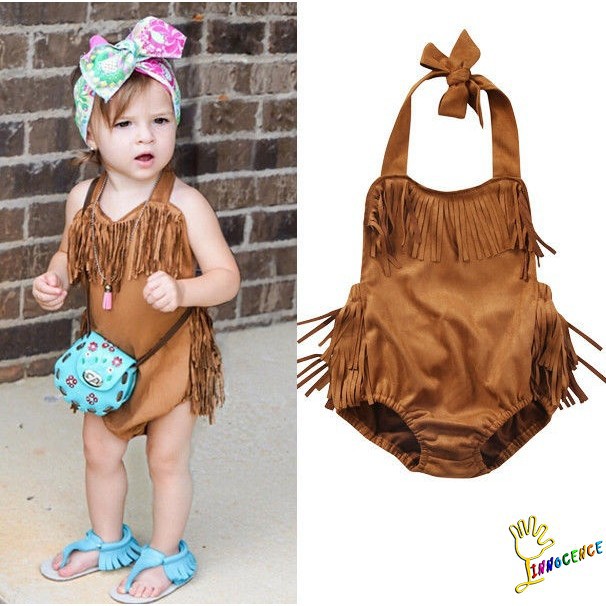 ❤XZQ-Newborn Baby Girl Tassels Romper Jumpsuit Bodysuit Kid Clothes Outfit Sunsuit Hot Sale