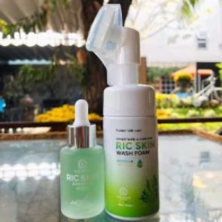 Combo sữa rửa mặt + serum ric skin