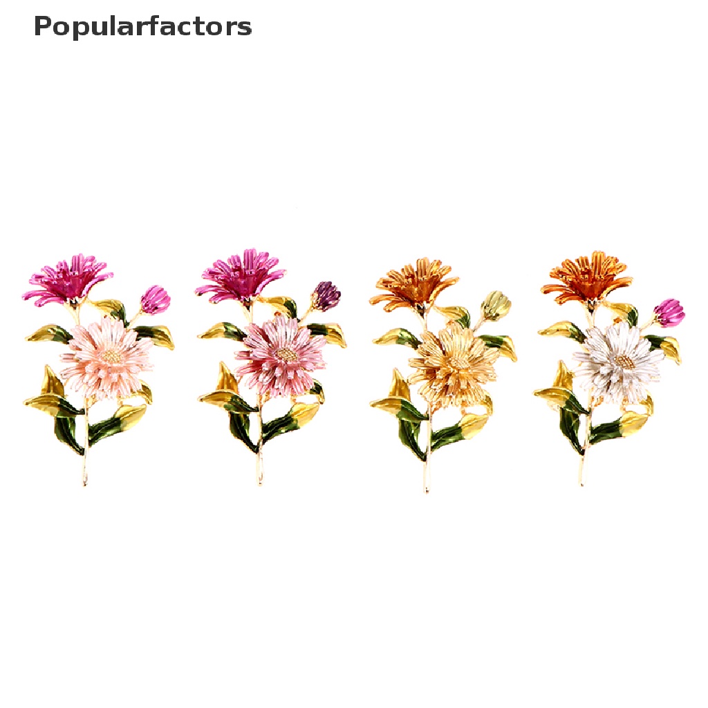 Ghim cài áo kim loại tráng men thiết kế bông hoa sang trọng thời trang