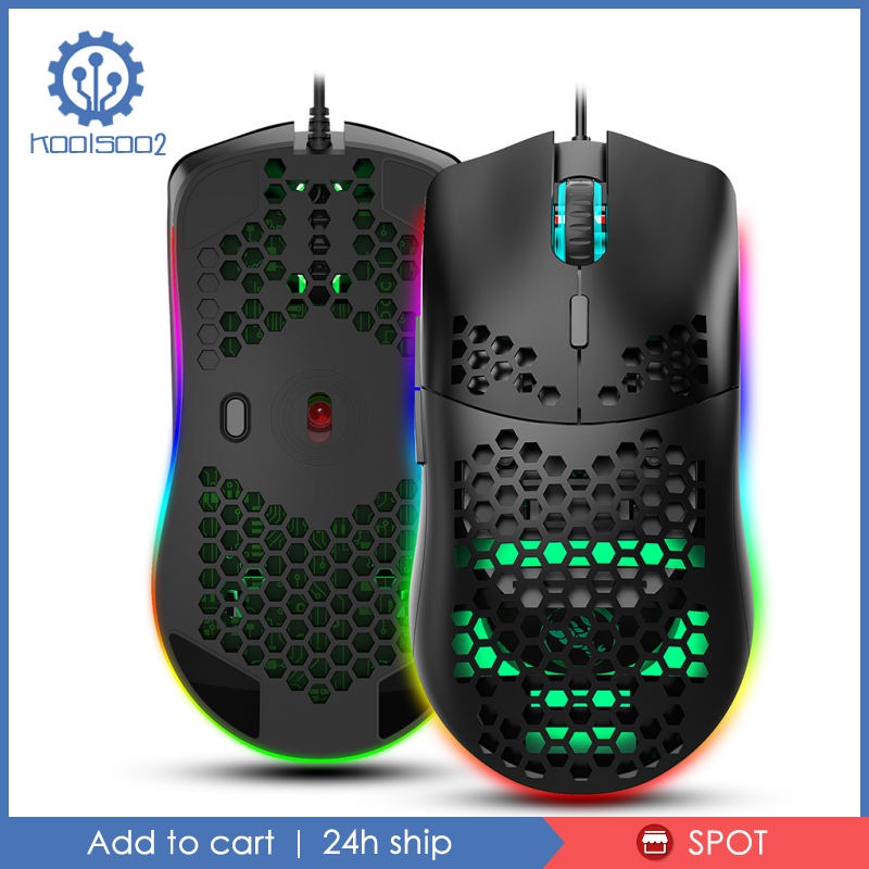 Gaming Mice Mouse 6400 DPI USB RGB Flowing Backlit Light Wired PC Laptop