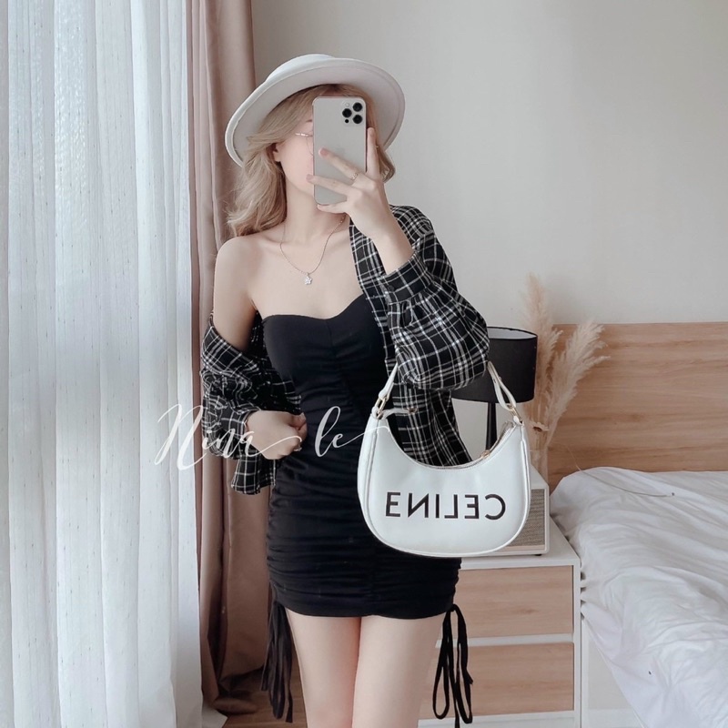 BIGSIZE Sét body ống kèm sơ mi caro 50-90kg