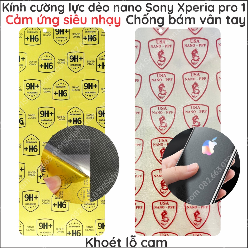 Dán cường lực Sony Xperia pro 1 ( CHỈ DÁN MẶT PHẲNG )dẻo nano, chuẩn cường lực 9H+, chống vỡ