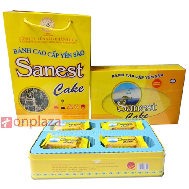 2 hop Bánh Sanest Cake-Công ty Yến sào Khánh hòa---loại bánh phủ Chôclate.